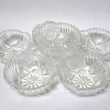 6 cups in chiseled glass