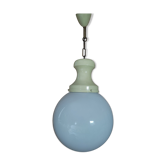 Suspension globe opaline blanc support métal crème dp 0322102