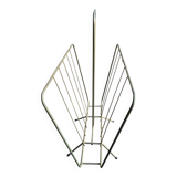 70s magazine rack in gold-tone metal