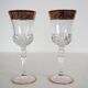 2 verres à vin dorés en cristal modèle Aurea par Royal crystal rock, Italie