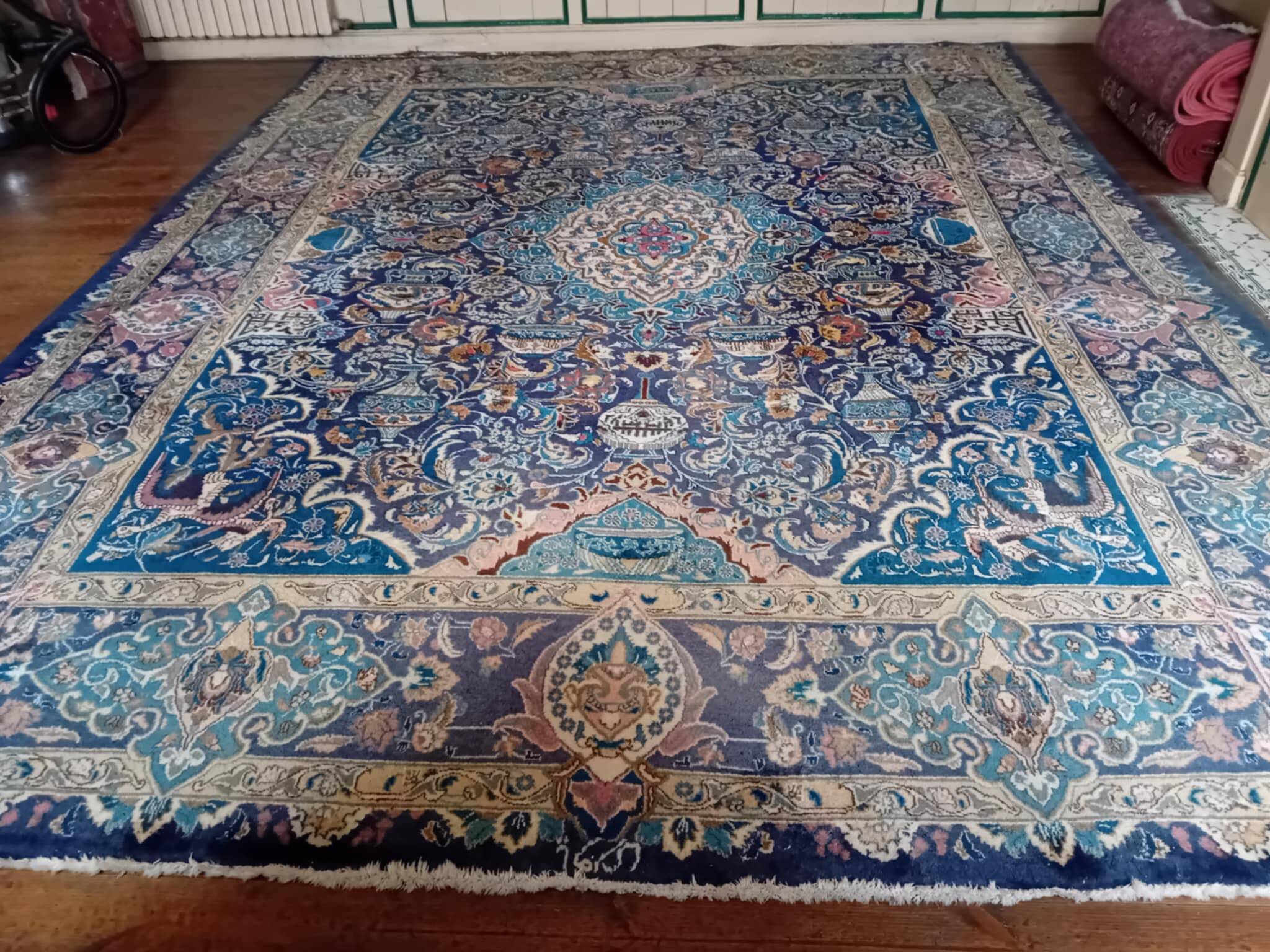 Handmade Persian Kashmar rug 381x291cm
