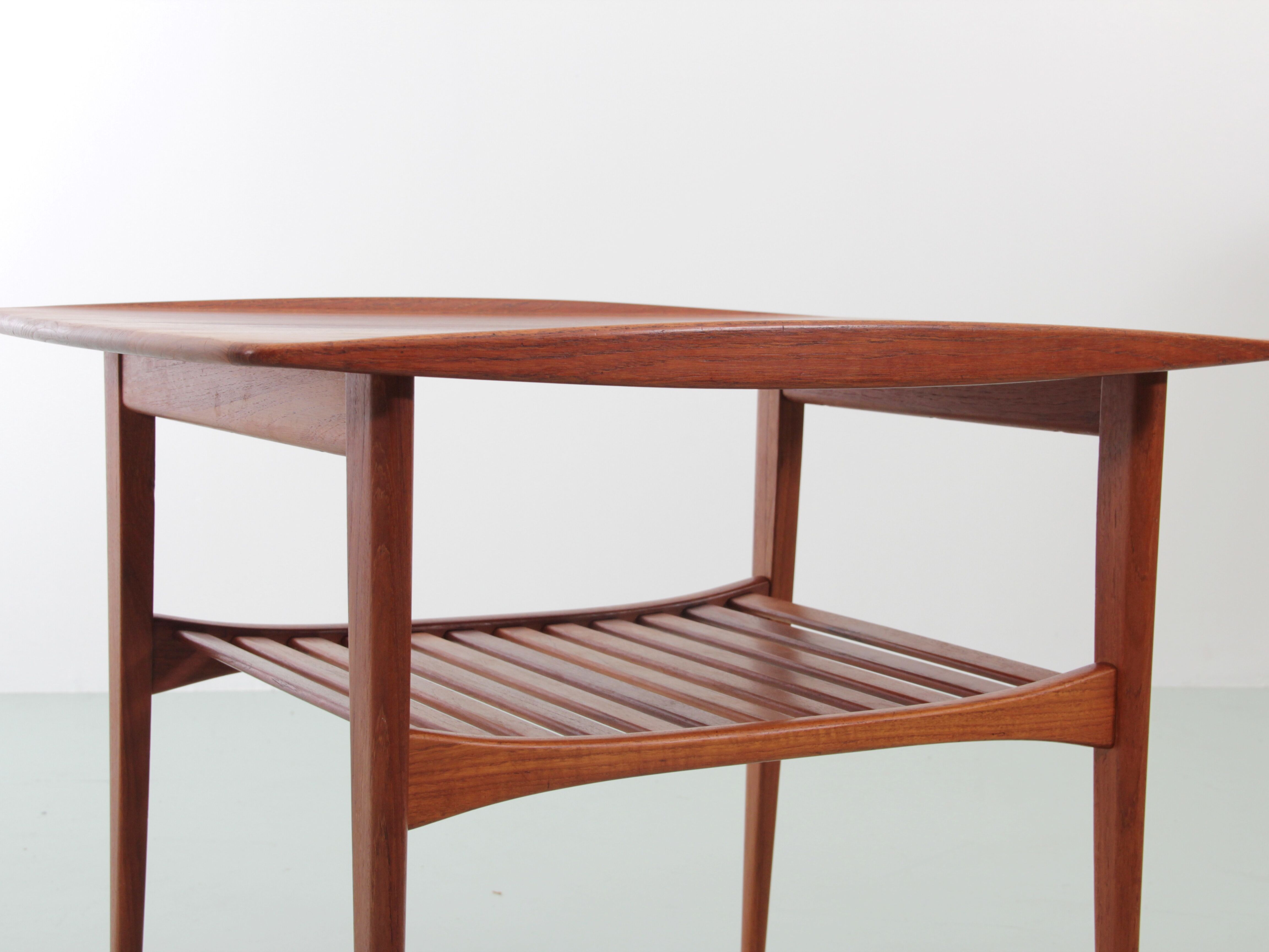 Scandinavian side table in solid teak