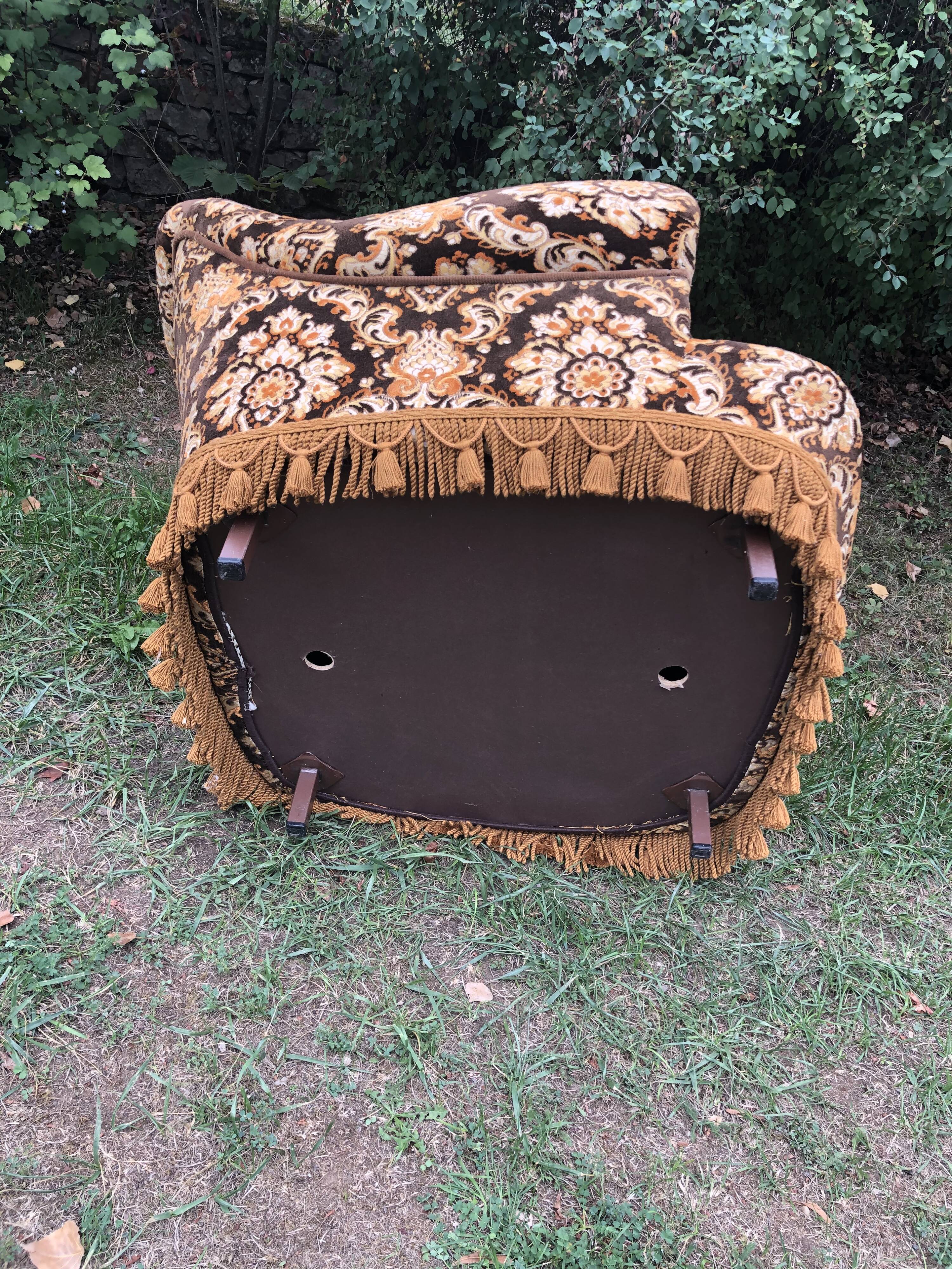 Vintage velvet armchair