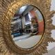 XL witch's eye sun mirror in gilded metal, Italy circa 1970