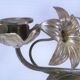 Paire de chandeliers laiton bronze décor floral