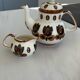 Boch La Louvière teapot and milk jug, kimono pattern