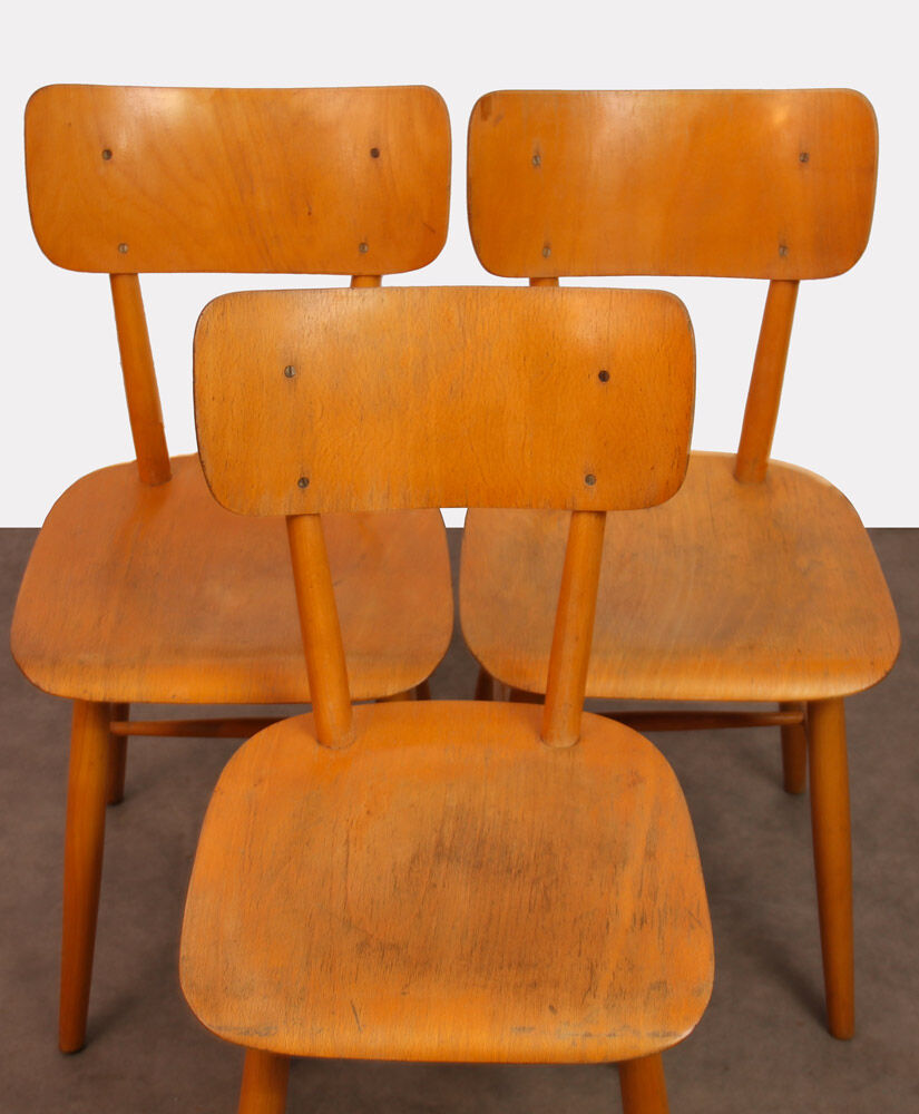 Ensemble de 3 chaises vintage d'Europe de l'Est, 1960