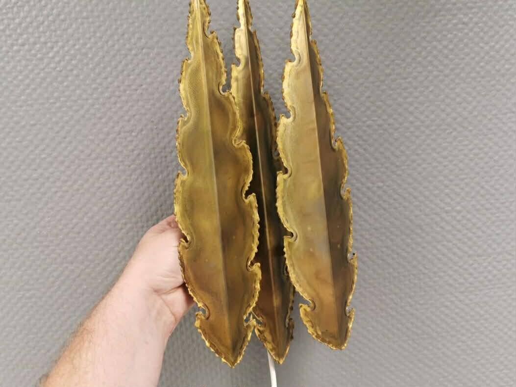 Brutalist Brass Wall Lamps by Svend Aage Holm Sørensen, Denmark 1960s