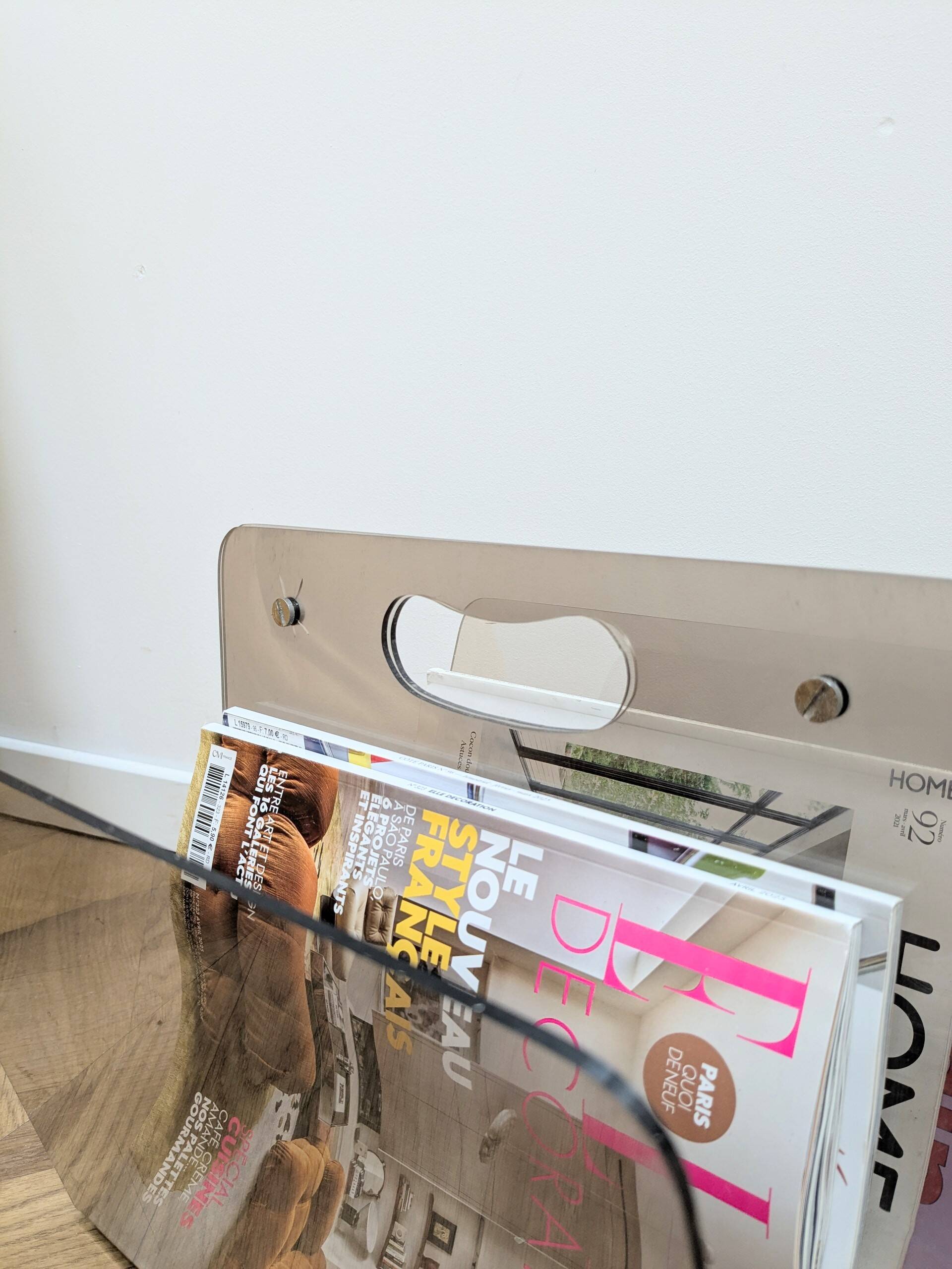 Vintage plexiglass magazine rack