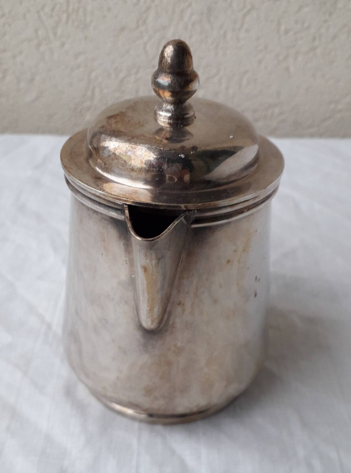 Silver-plated metal milk jug Nakazato