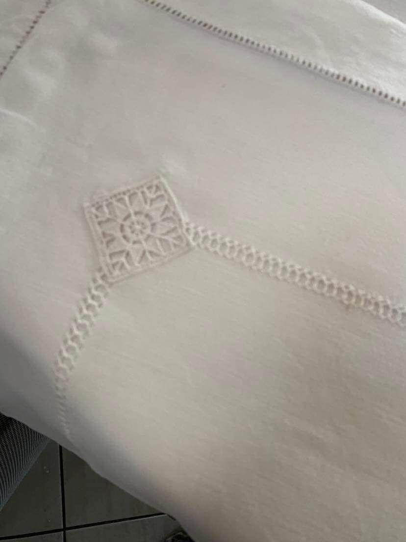 Cotton pillowcase embroidered monogram JB.