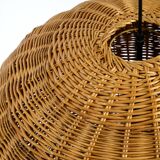 Very rare original XXL rattan ball pendant lamp | Mid Century Modern | Ø 66