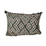 Berber cushion kilim green white