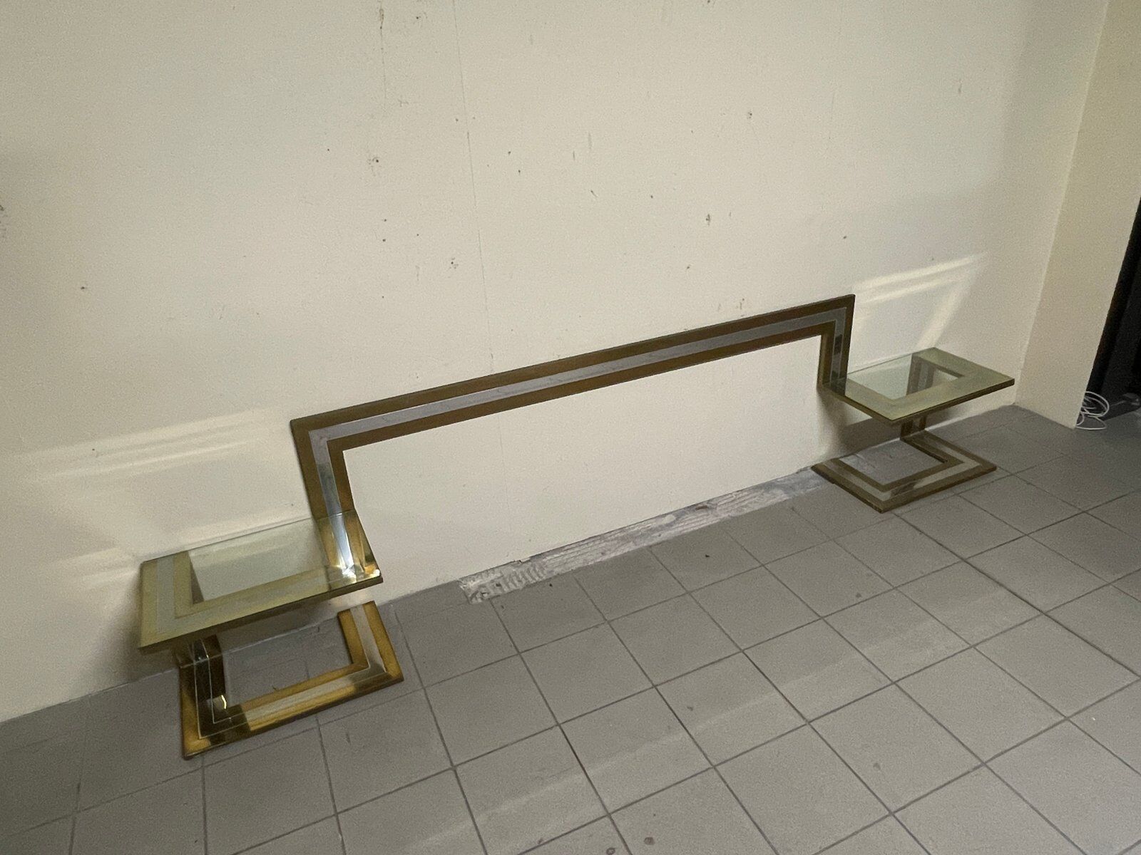 Headboard with bedside tables by Sandro Petti, 1970s.