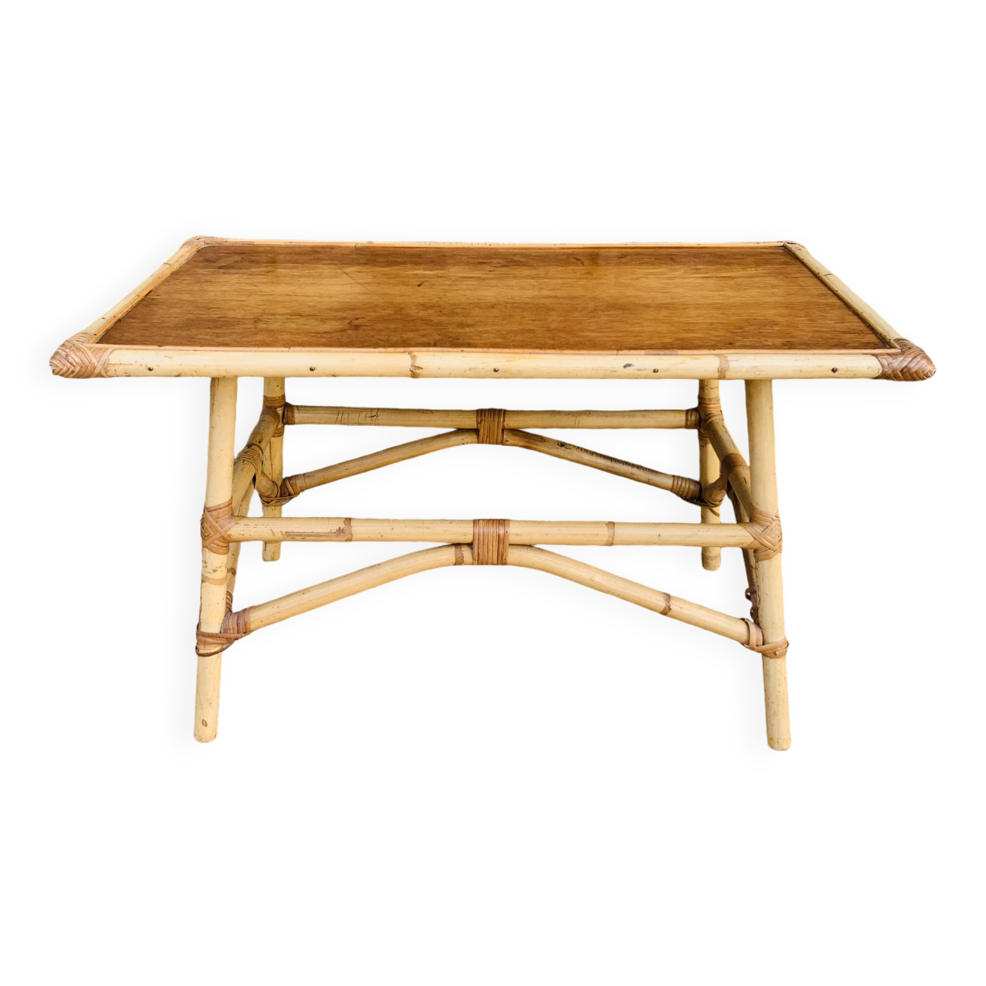 Vintage rattan coffee table