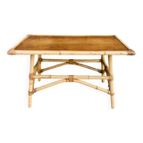 Table basse vintage en rotin