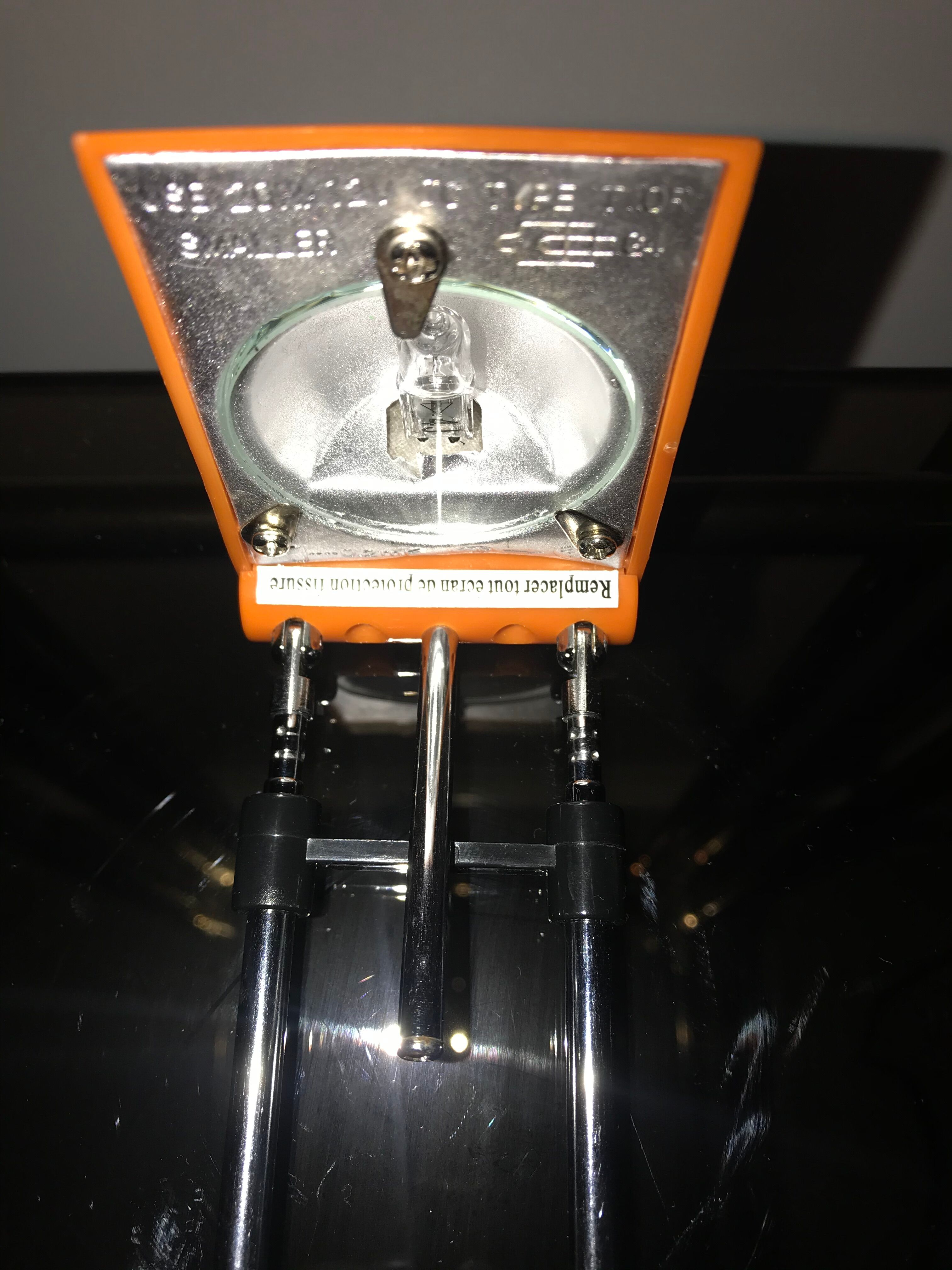 Orange telescopic desk lamp