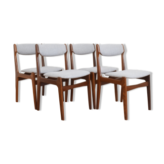 Danish Teak Dining Chairs by Erik Buch, Set of 4