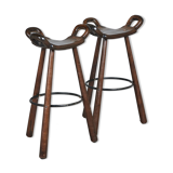 Sergio Rodrigues Spanish brutalist stools, model Marbella vintage