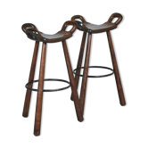 Sergio Rodrigues Spanish brutalist stools, model Marbella vintage