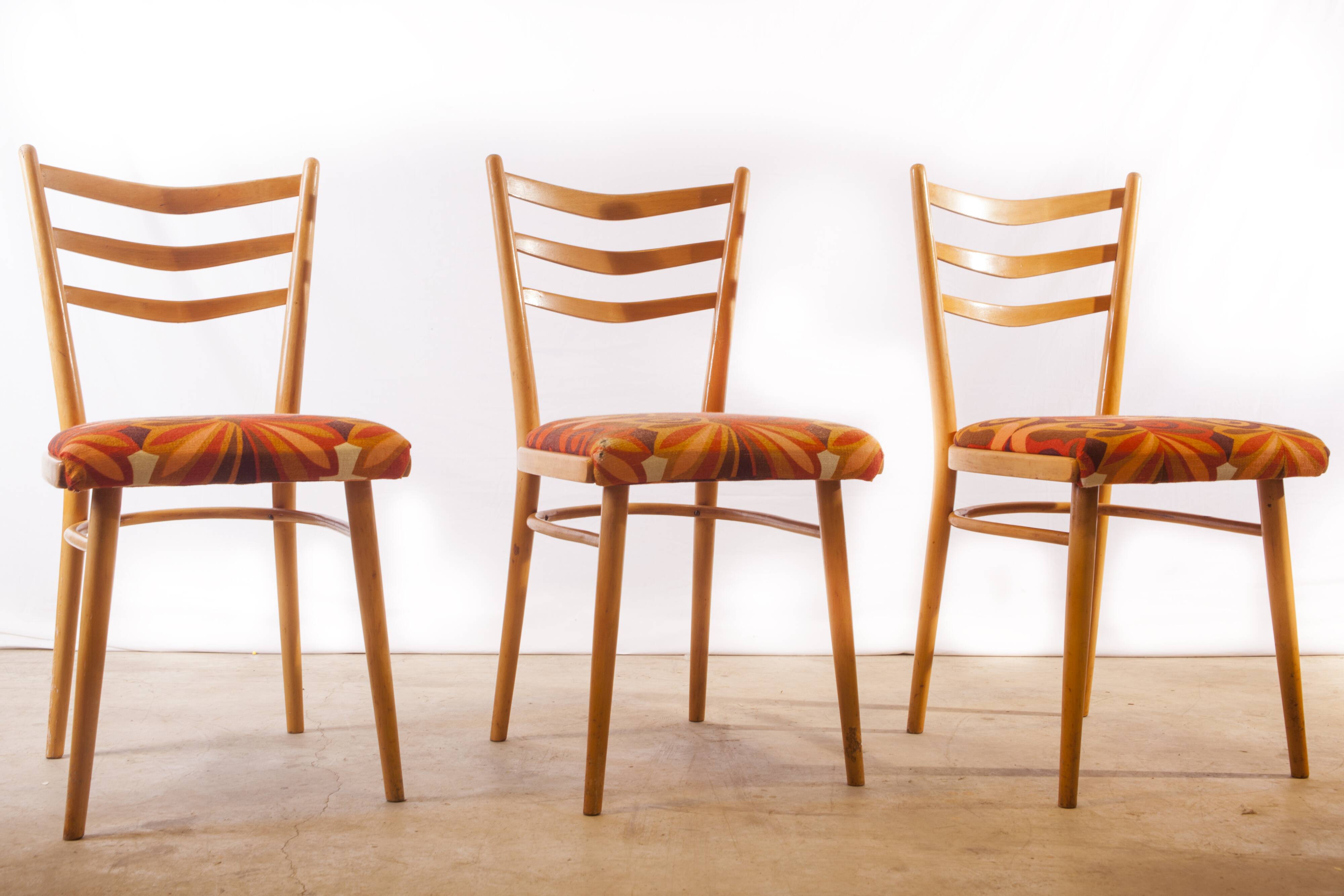 Set of 3 chairs Thonet 1960