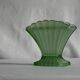 Art deco scallop vase with floral frog