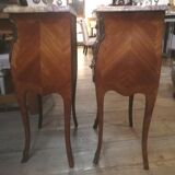Pair of Louis XV style bedside tables in marquetry