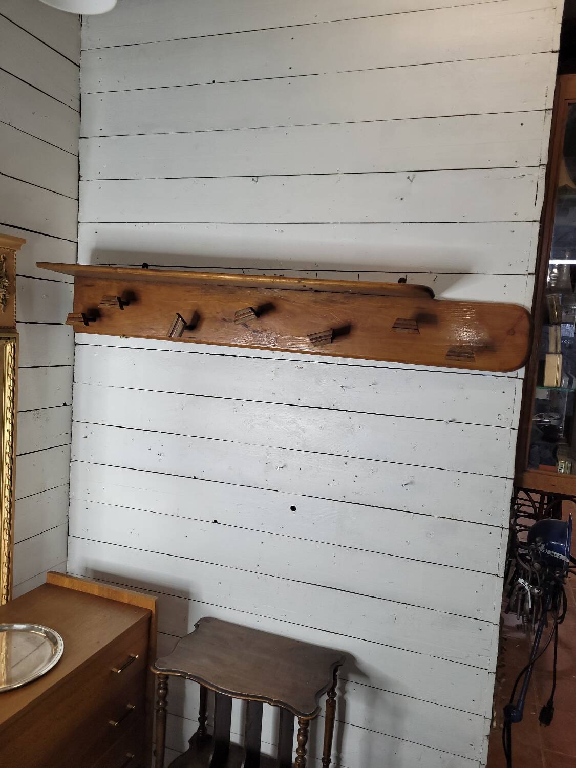 Wooden coat rack, 7 hooks