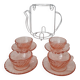 Rosaline cups and saucers by Arcoroc with metal stand