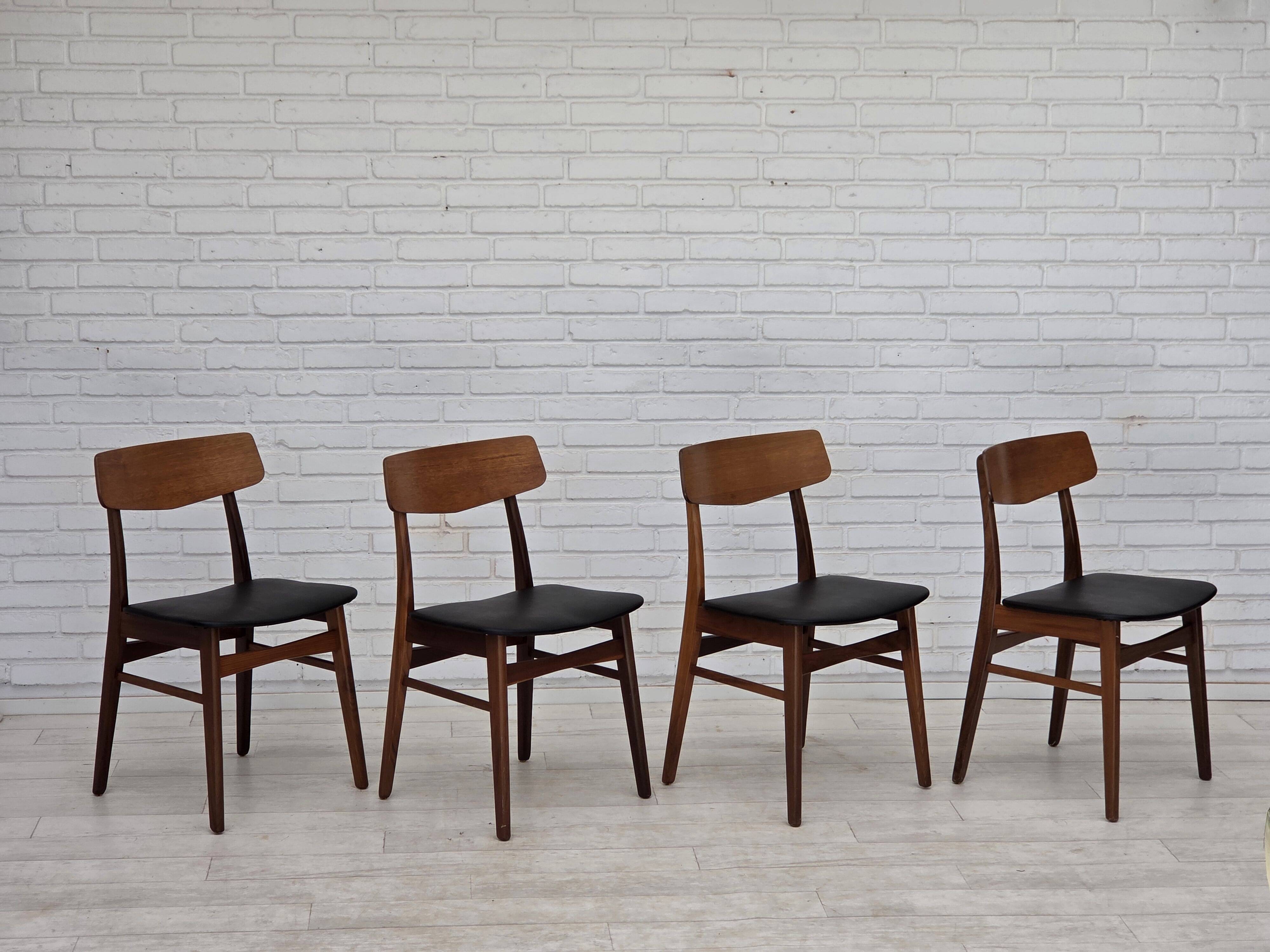 1970s, set of 4 Danish dining chairs by Findahl Møbelfabrik, teak wood.
