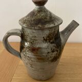 Stoneware coffee pitcher signed atch