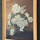 Oil on canvas by Mitzi 20th century still life bouquet of flowers whitewashed frame