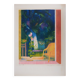 Paul COLLOMB: The garden at night, original signed lithograph.