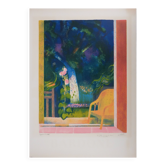 Paul COLLOMB: The garden at night, original signed lithograph.
