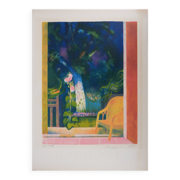 Paul COLLOMB : Le jardin la nuit, lithographie originale signée
