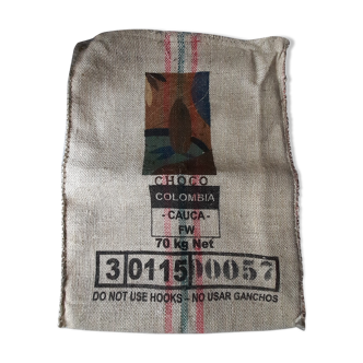 Burlap bag coffee colombia choco