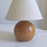 Walnut wood ball table lamp 1970
