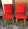 Chaises moumoute rouge vintage années 60