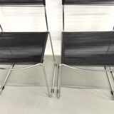Set of 6 "Spaghetti" Chairs Italian Design 80s – Black & Chrome