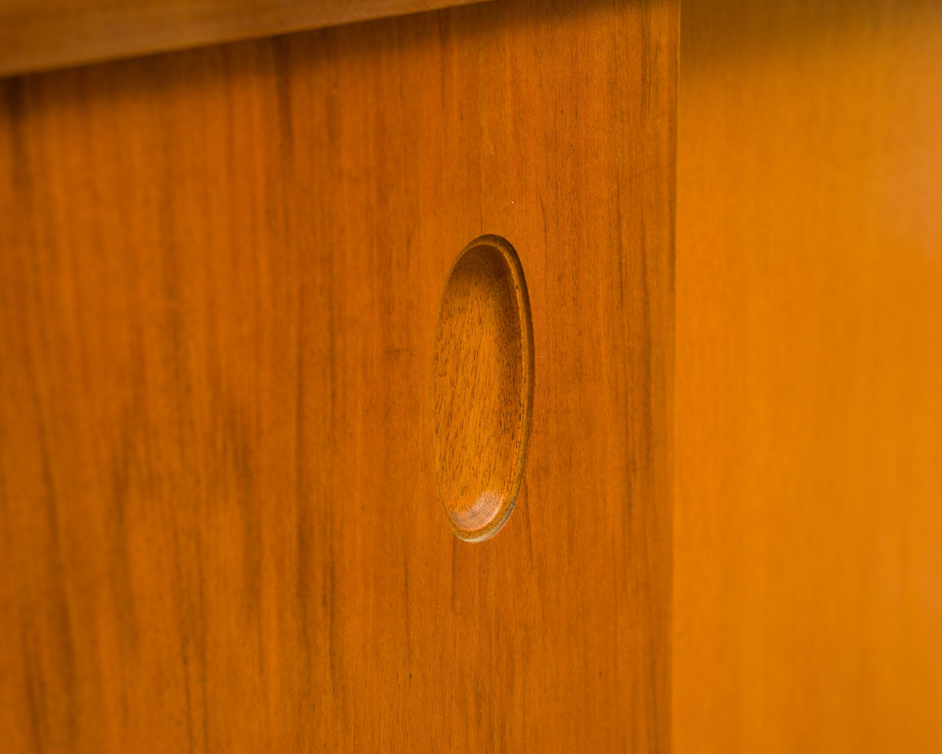 Walnut sideboard with sliding doors, 1950s, design Georg Satink