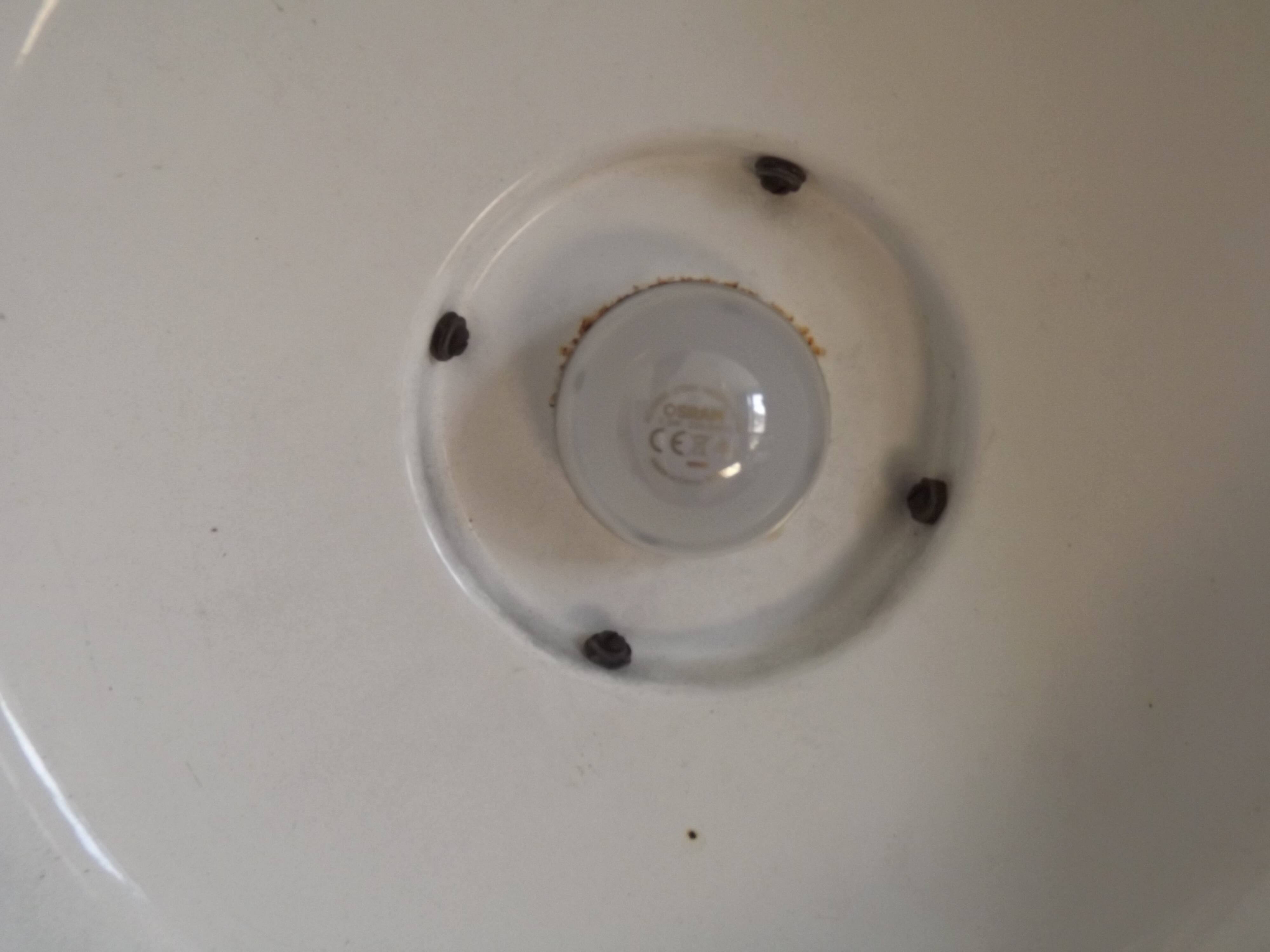 Enameled pendant workshop “reflecto-lux” hanging light, 1950s france