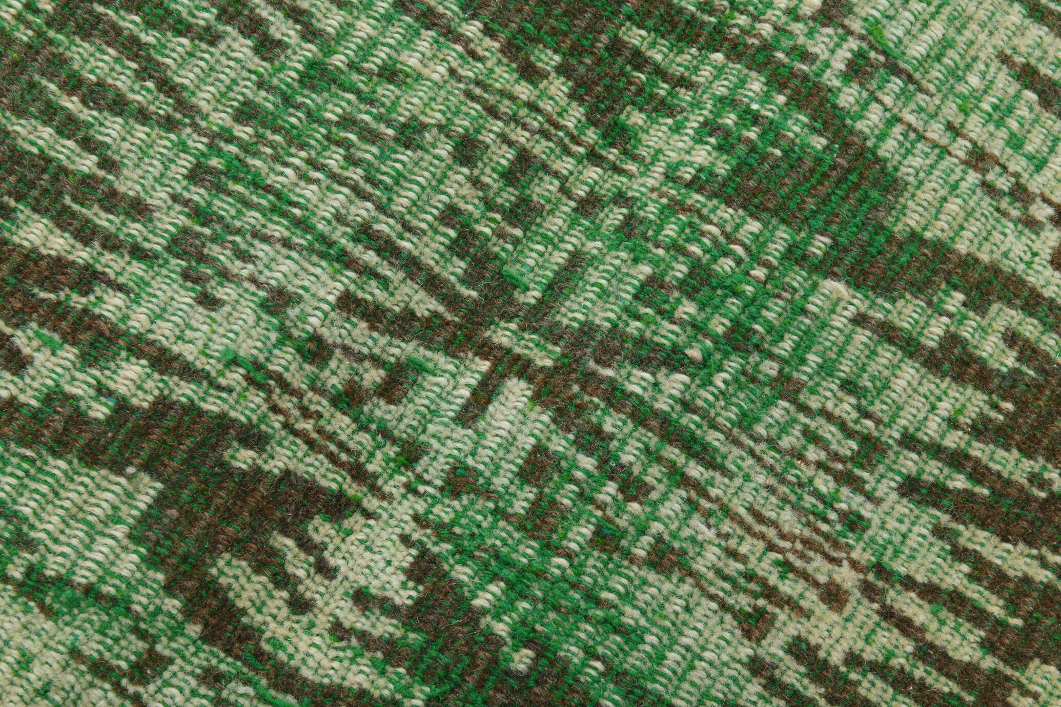 5x8 Dark Green Geometric Style Camouflage Vintage Rug, 155x238 Cm