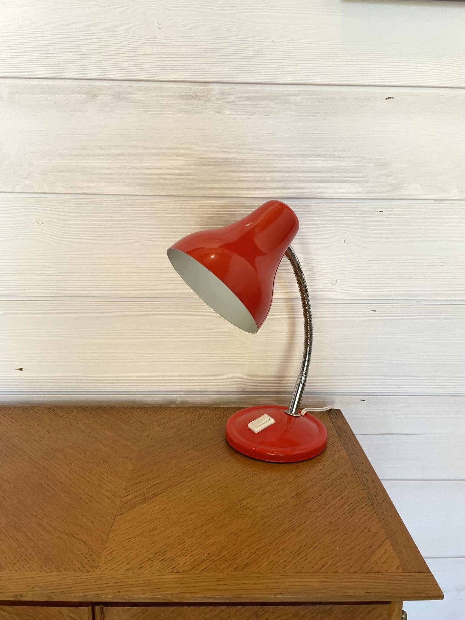 Vintage Desk Lamp Swan Neck Red - 70s Pop Art Design