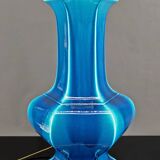 Important Porcelain Lamp with Blue Crackle Enamel, France, Circa 1940