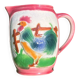 French earthenware rooster slip carafe / pitcher