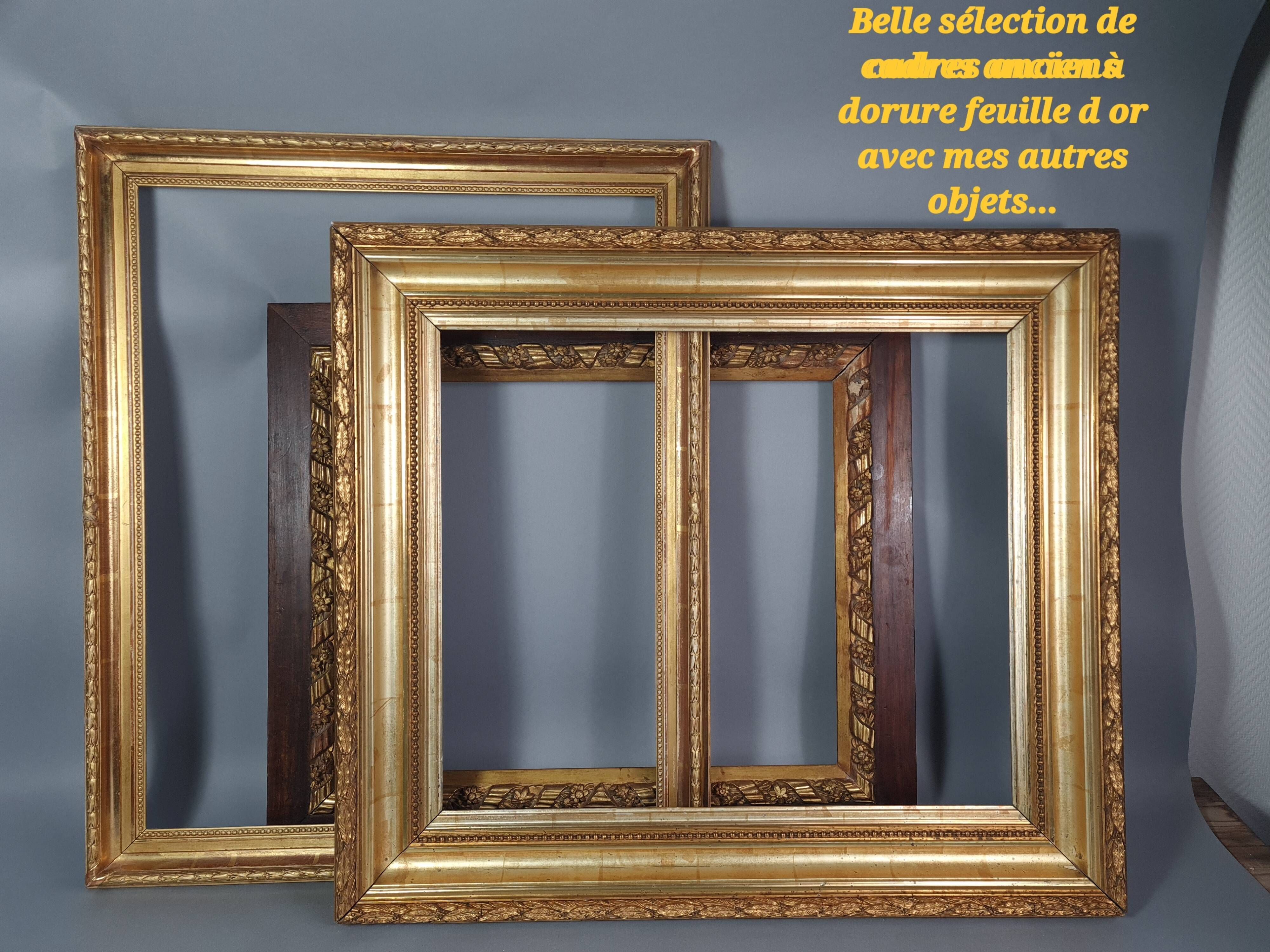 Frame nineteenth century wood stucco gilding gold leaf 70x62 cm, foliage 54x46 cm SB