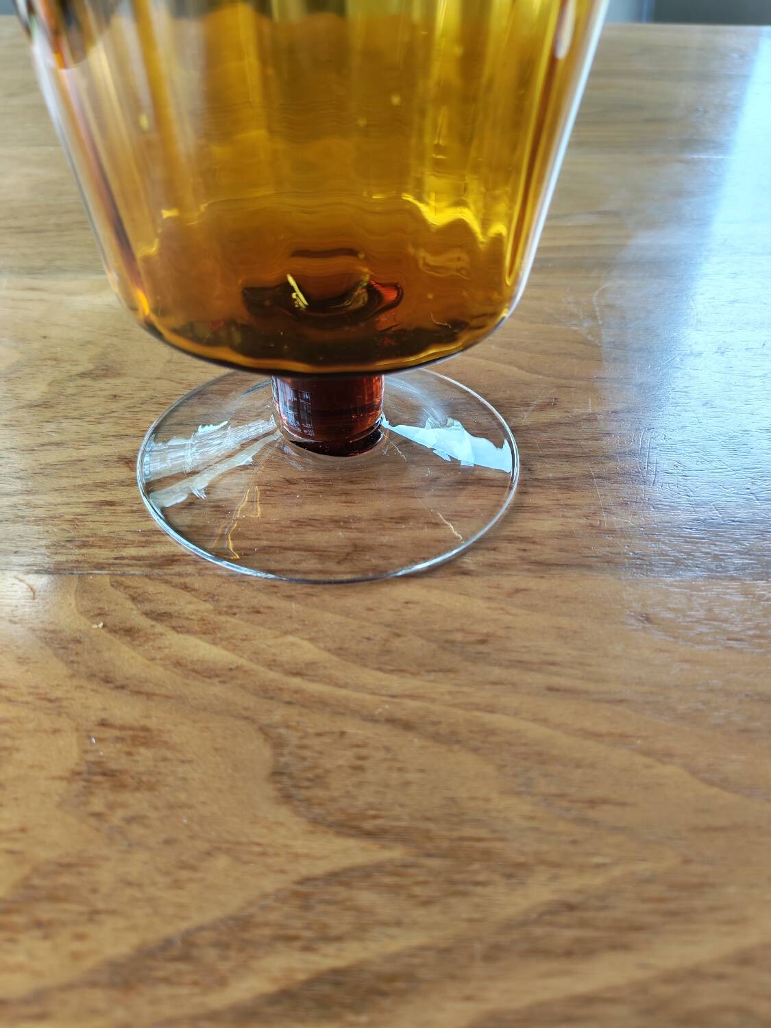Vase vintage en verre jaune Empoli Italie