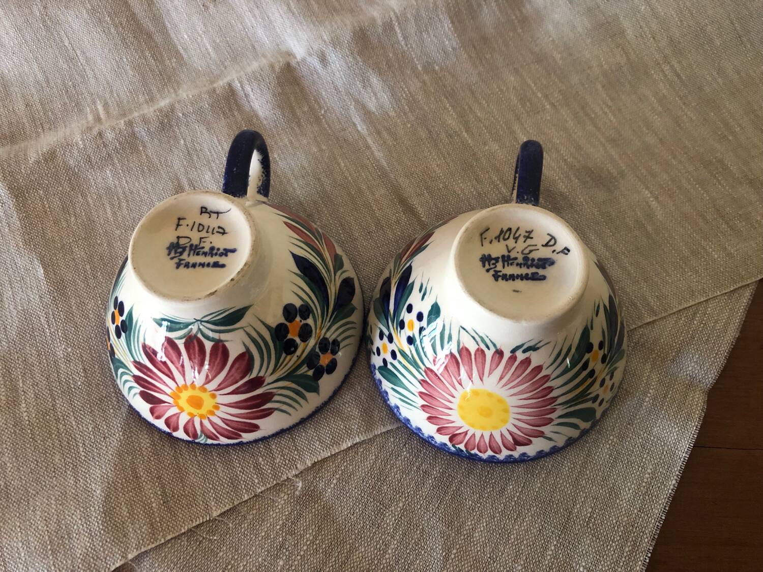 HB Henriot cider cups or bowls