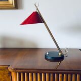 Mid-century red table lamp, Lumen Italy 1960s