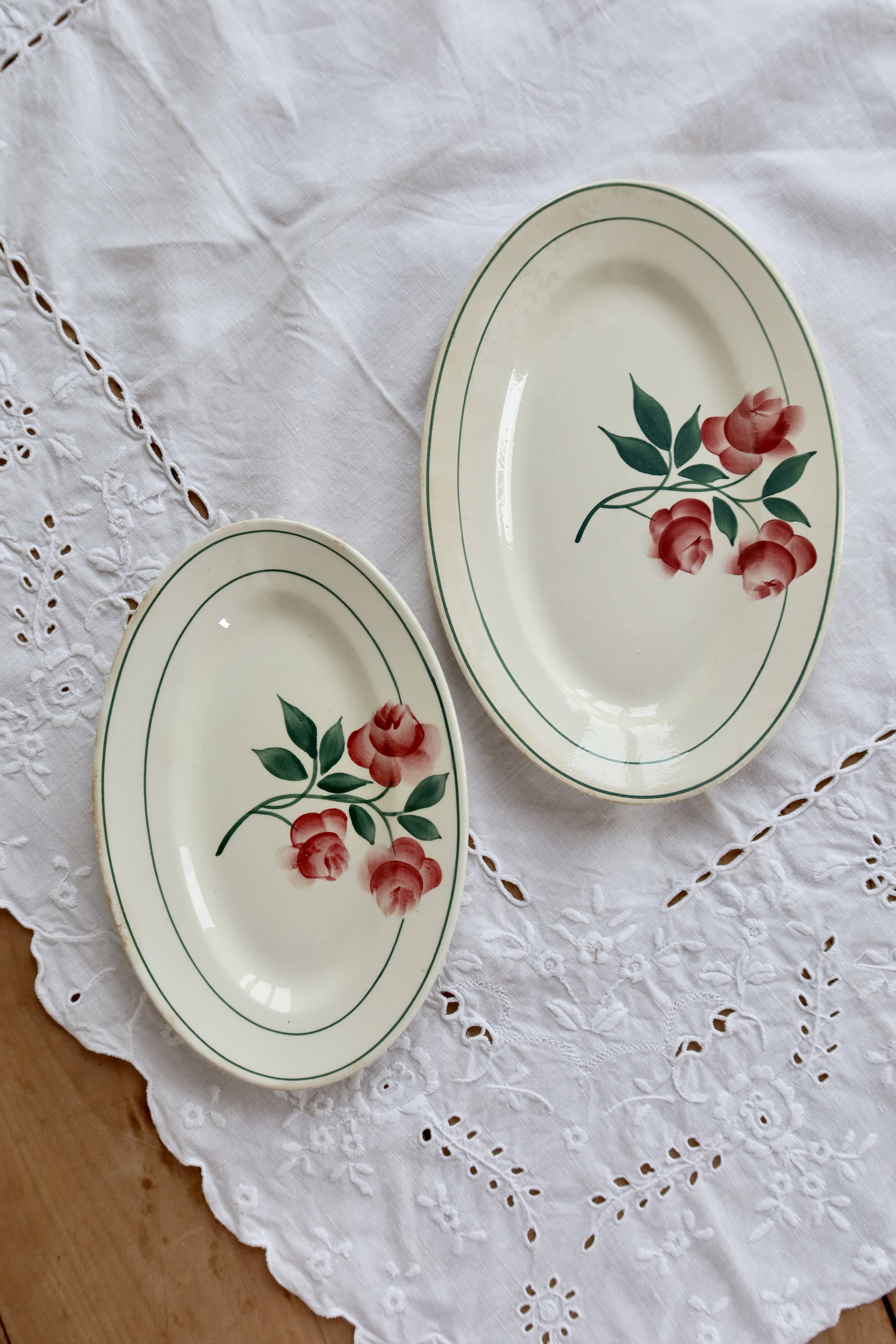 Paire de raviers anciens Creil et Montereau Maryse